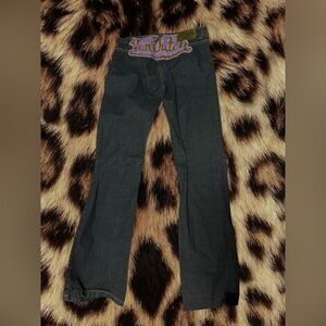 (SIZE 28) VINTAGE Von Dutch Women's Dark Blue Flare Jeans (Y2K)
